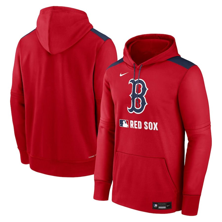 Men 2025 MLB Boston Red Sox Red Nike hoodie style 1